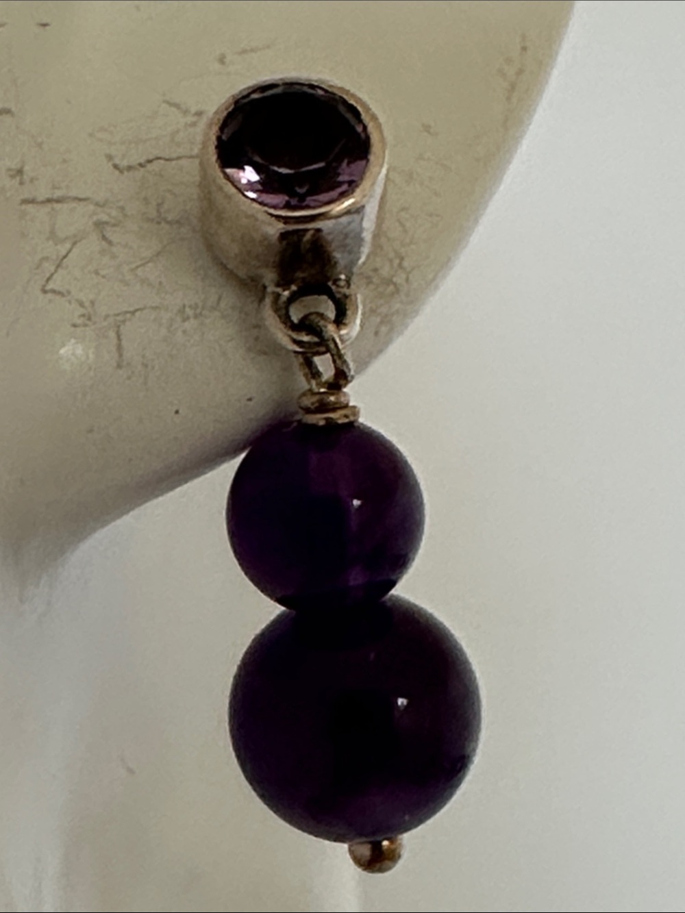925 Sterling silver Amethyst Gems Earrings